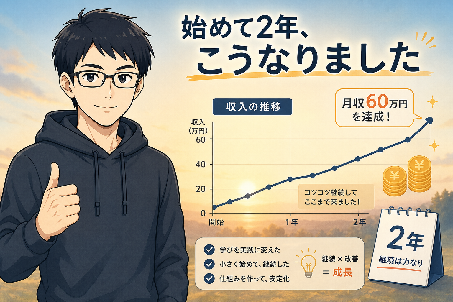 2年間の成長