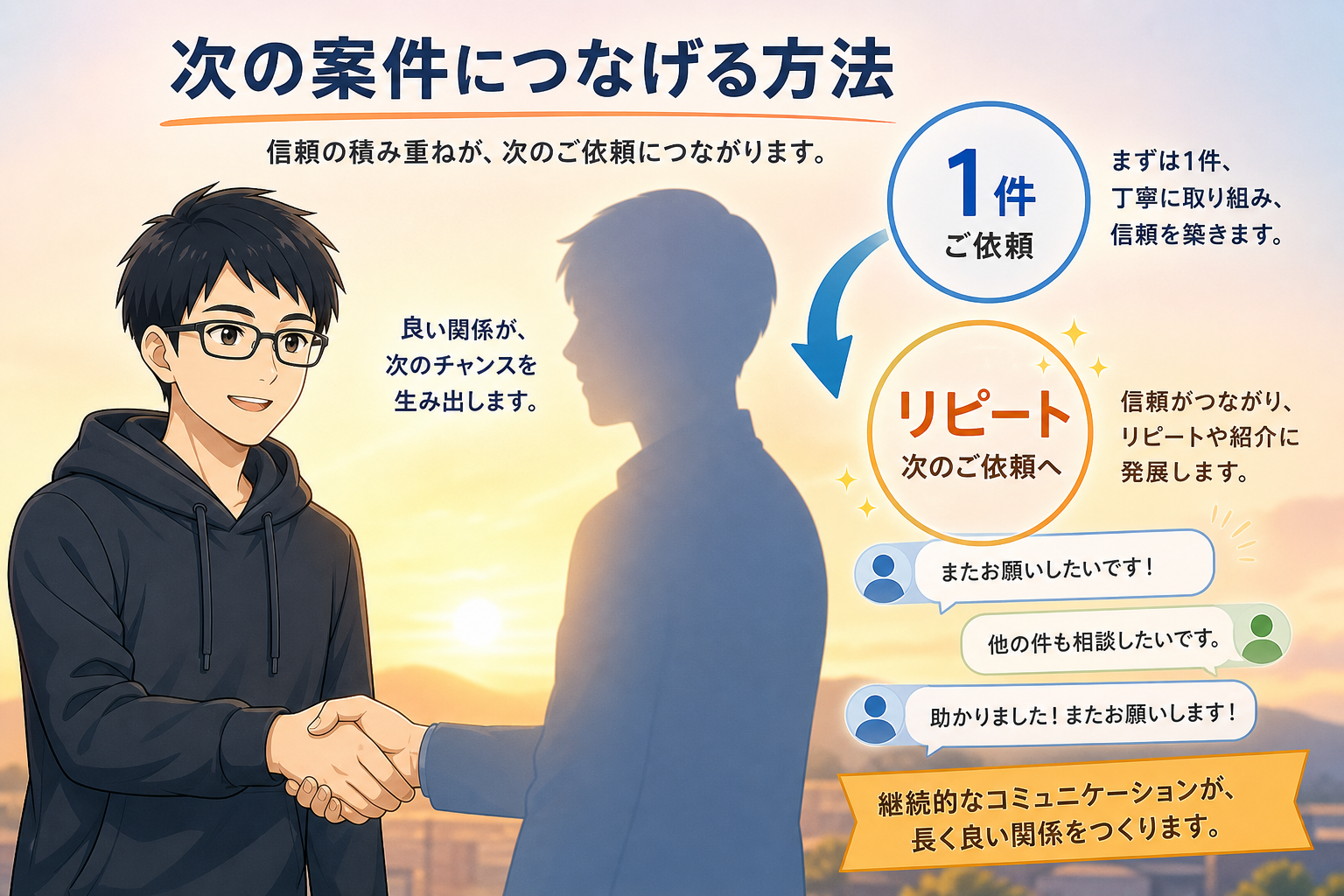 次の案件につなげる