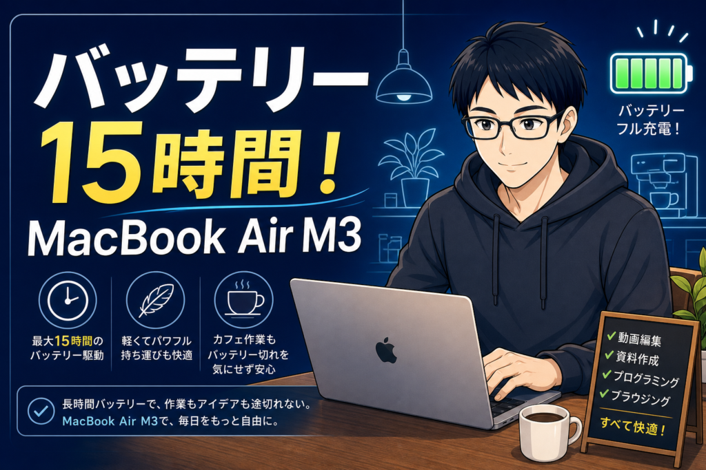 MacBook Air M3バッテリー