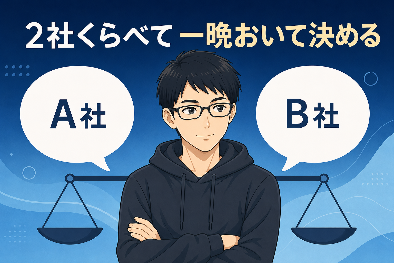 2社くらべて一晩おいて決める