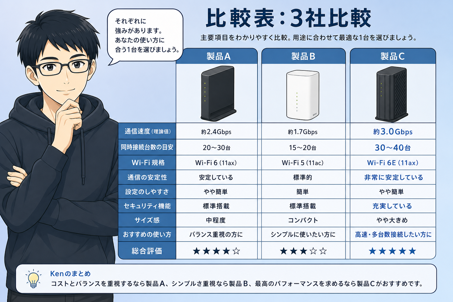 比較表