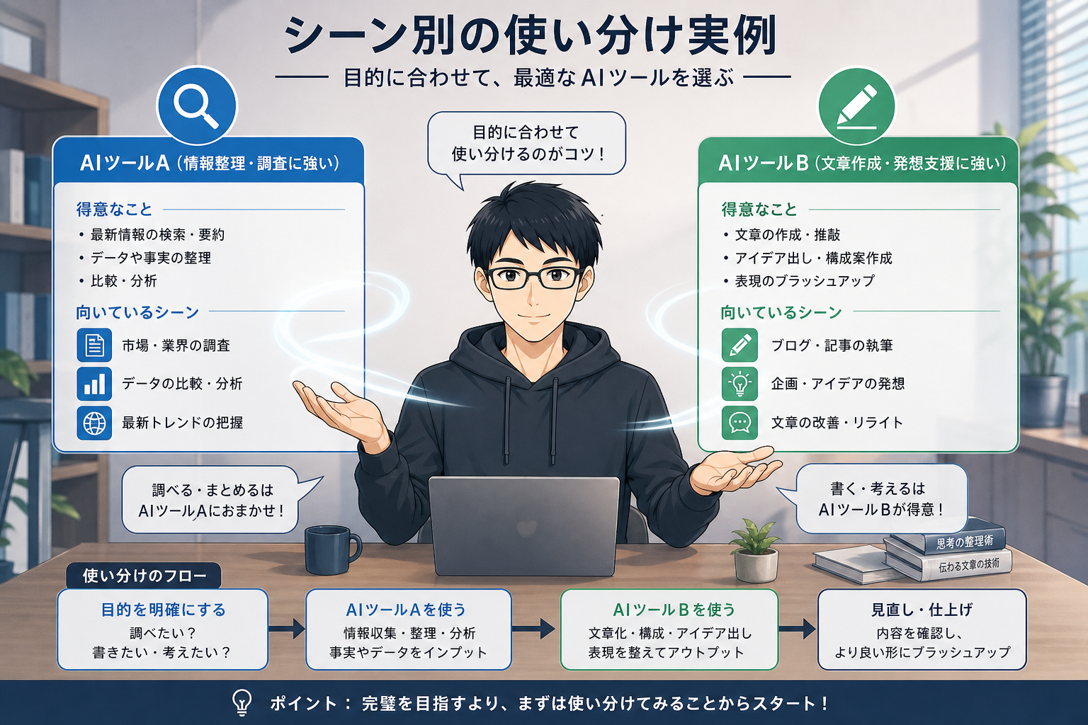 シーン別使い分け