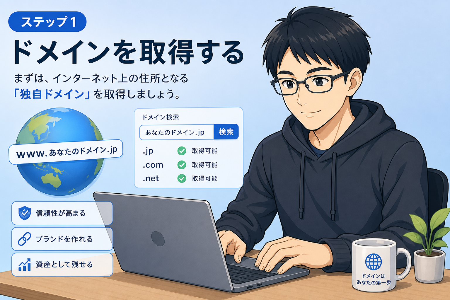 ステップ1ドメイン取得