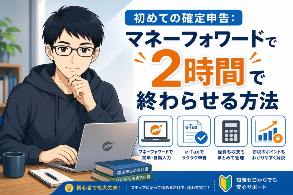 確定申告マネーフォワード2時間 アイキャッチ