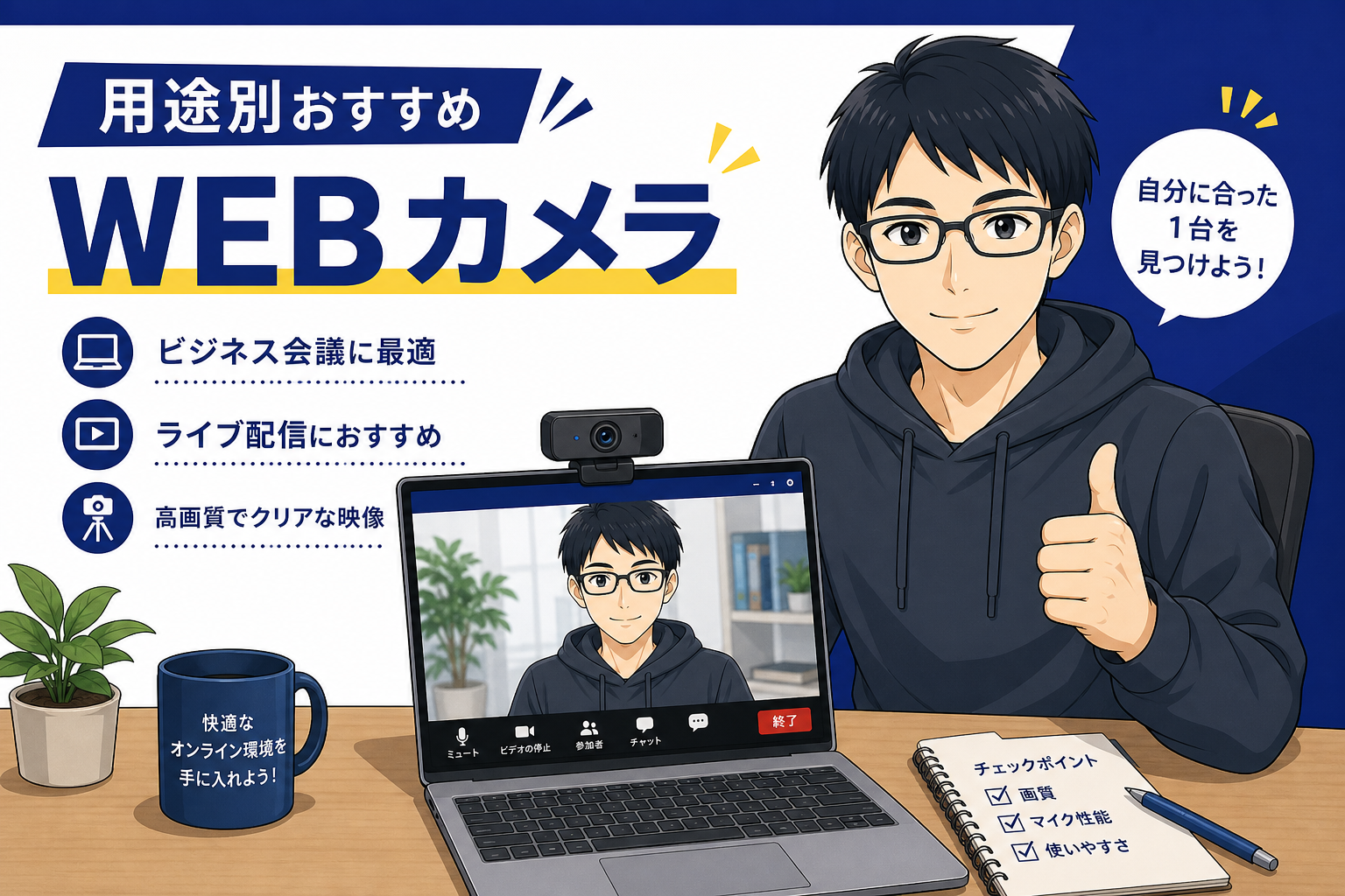 用途別おすすめWEBカメラを紹介するケン