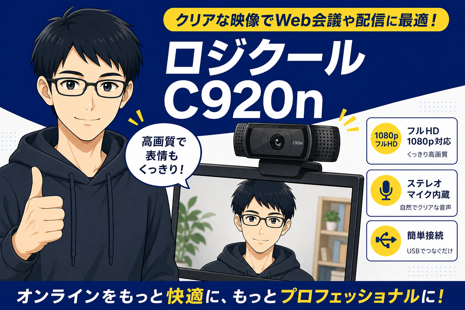 ロジクールC920n WEBカメラをおすすめするケン