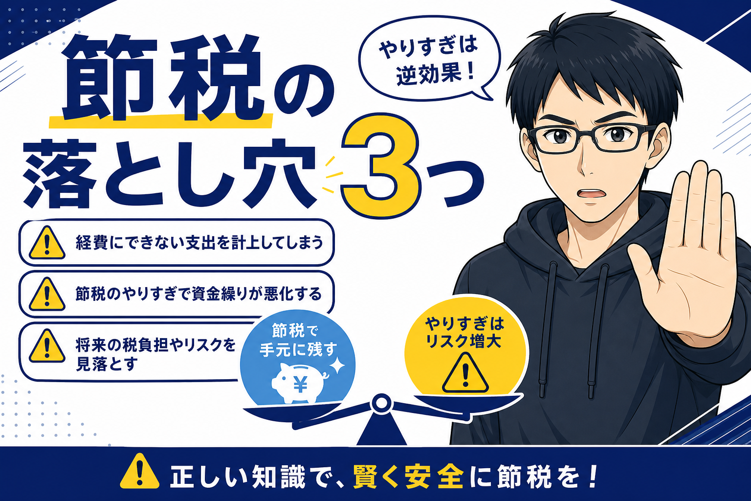 節税の落とし穴3つを注意するケン
