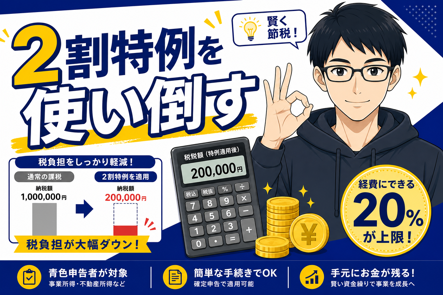 2割特例を活用するケン