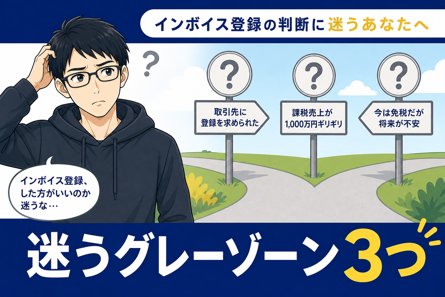 登録を迷うグレーゾーン3つを検討するケン