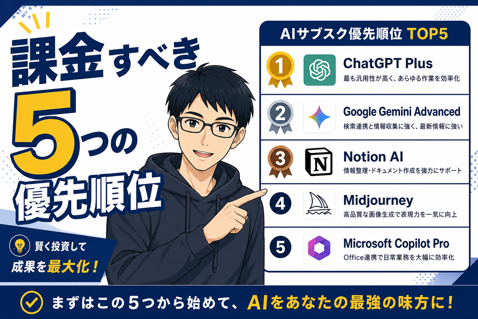 課金すべき5つの優先順位を解説するケン