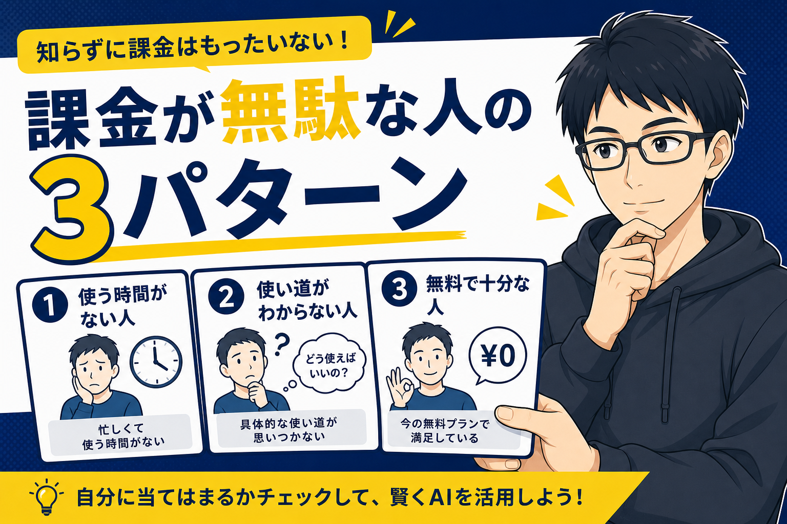 AI課金が無駄な人の3パターンを示すケン
