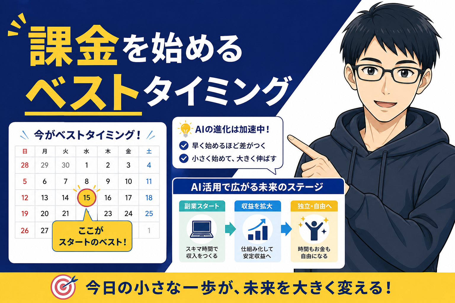 AI課金を始めるベストタイミングを示すケン