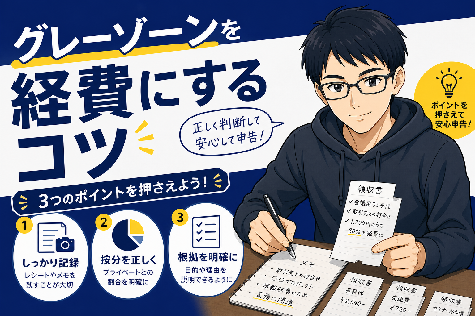 グレーゾーンを経費にするコツを示すケン