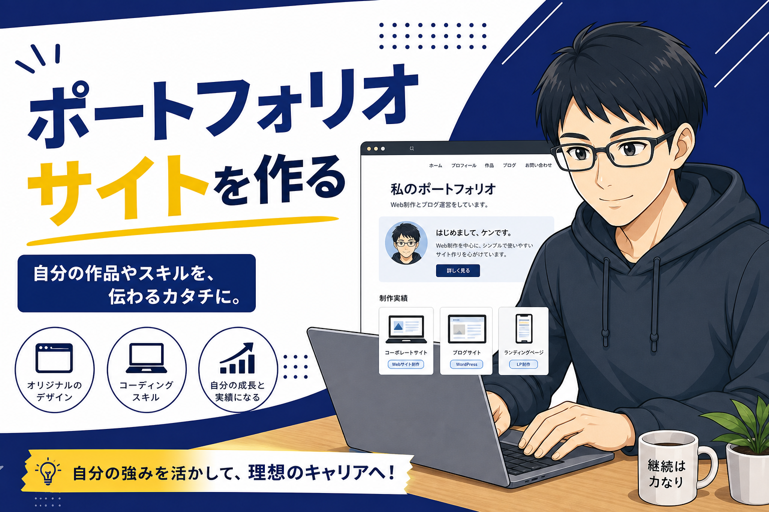 ポートフォリオサイトを作るケン