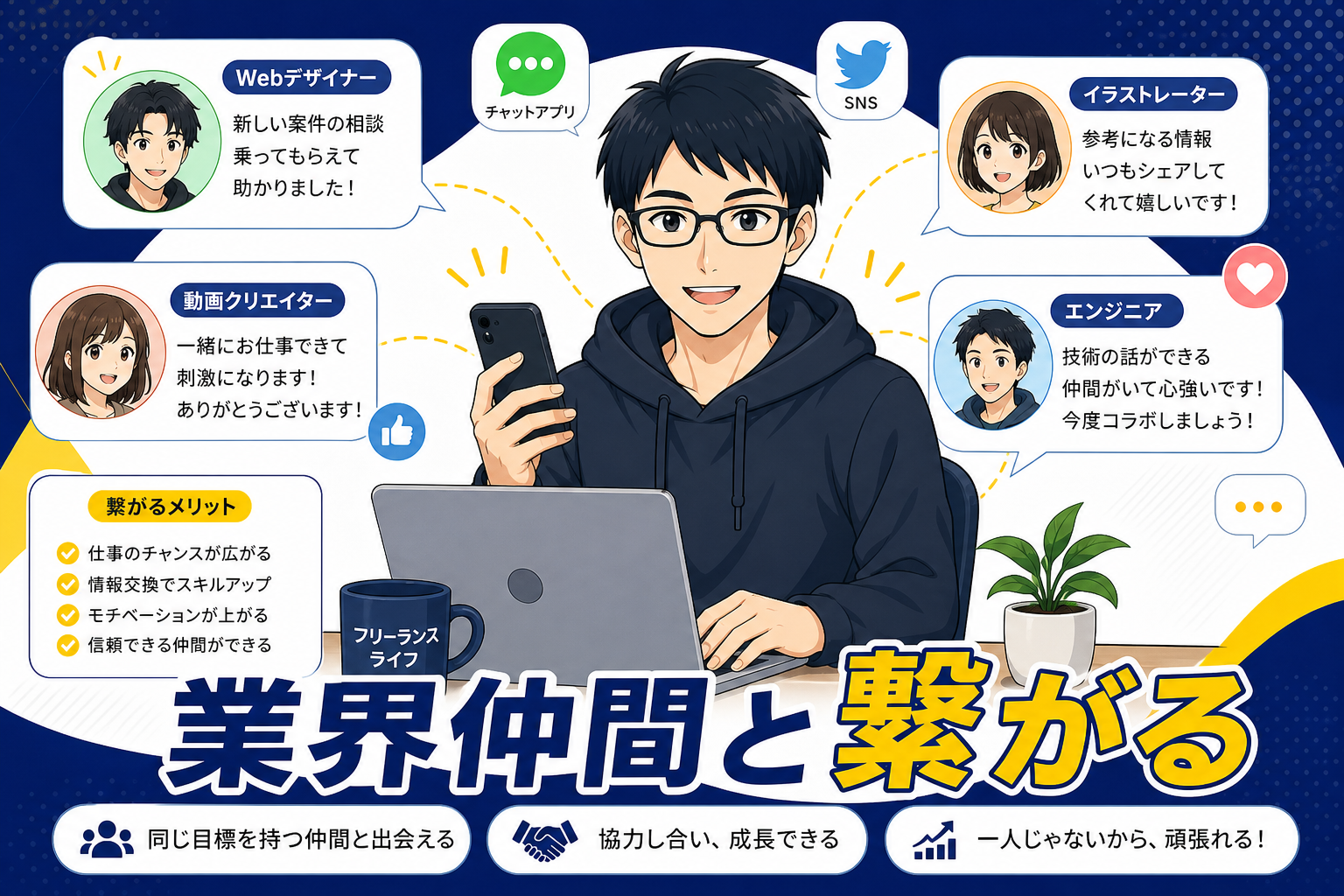 業界仲間と繋がるケン