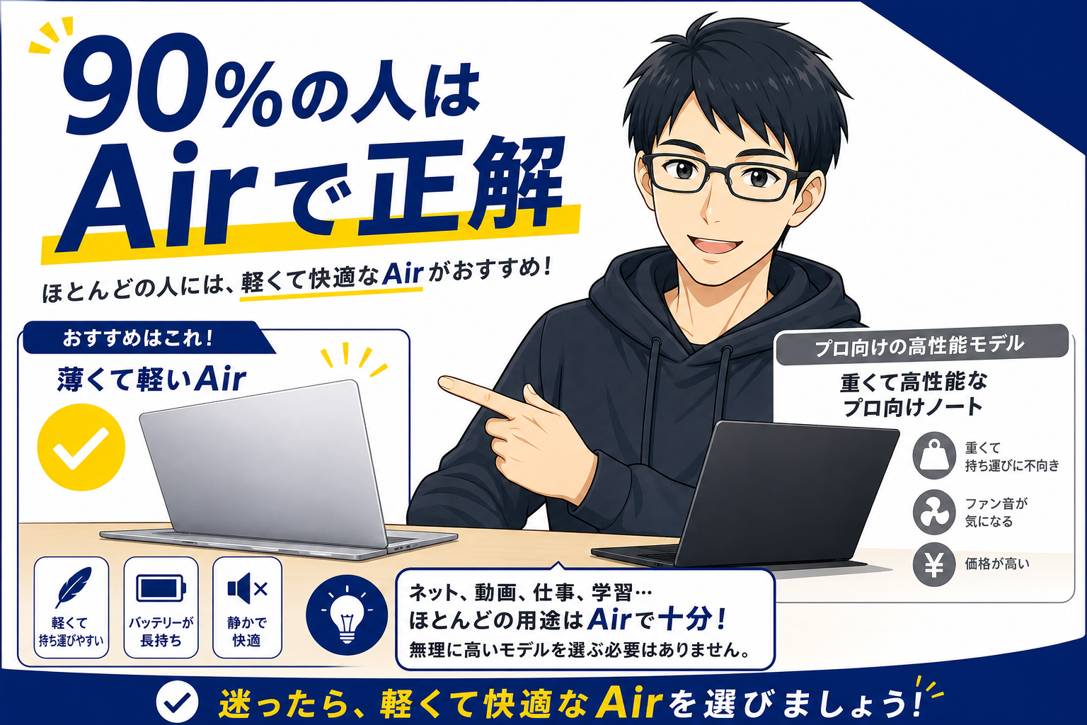90%の人はMacBook Airで正解と説明するケン
