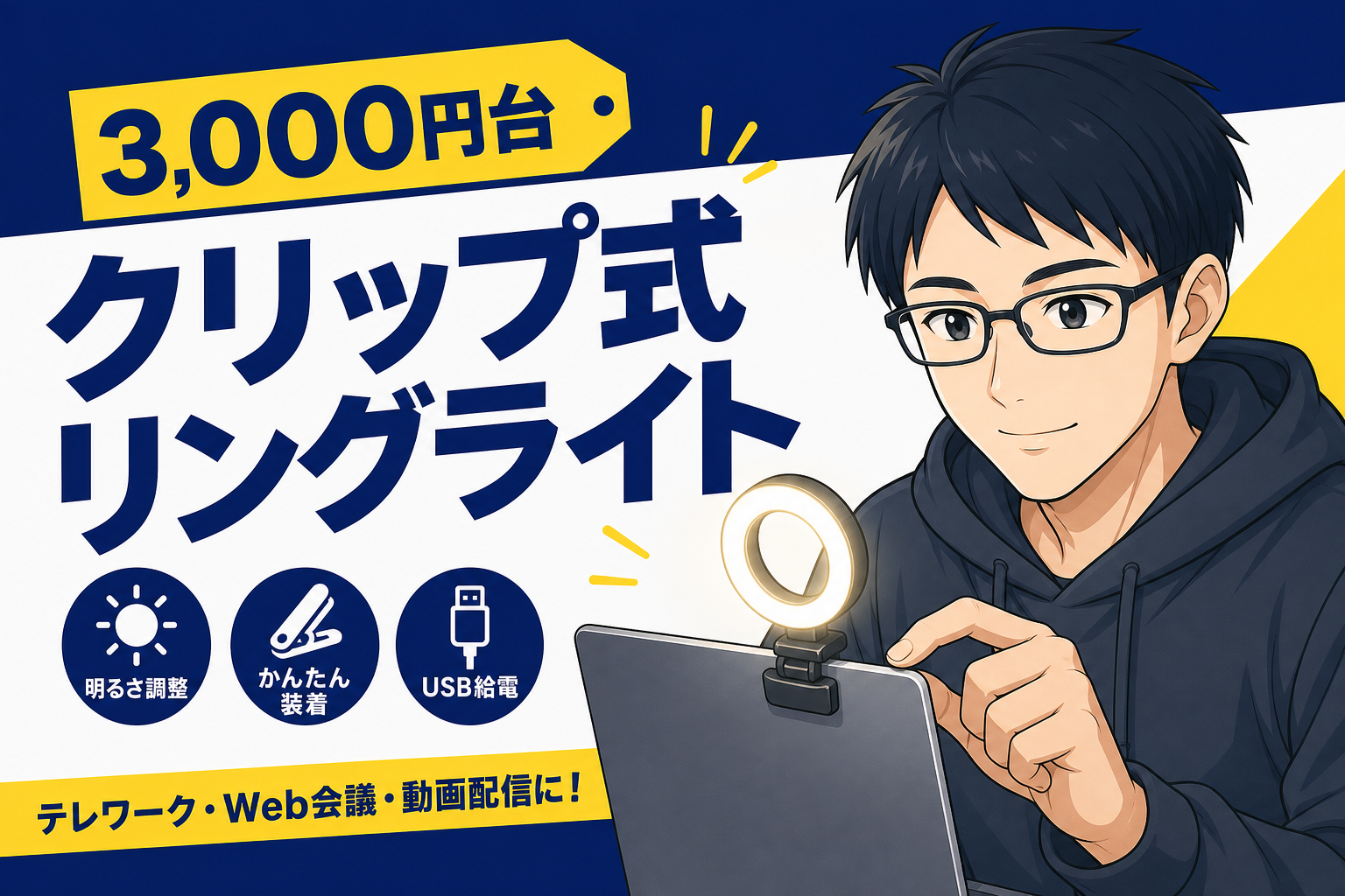 クリップ式小型リングライト
