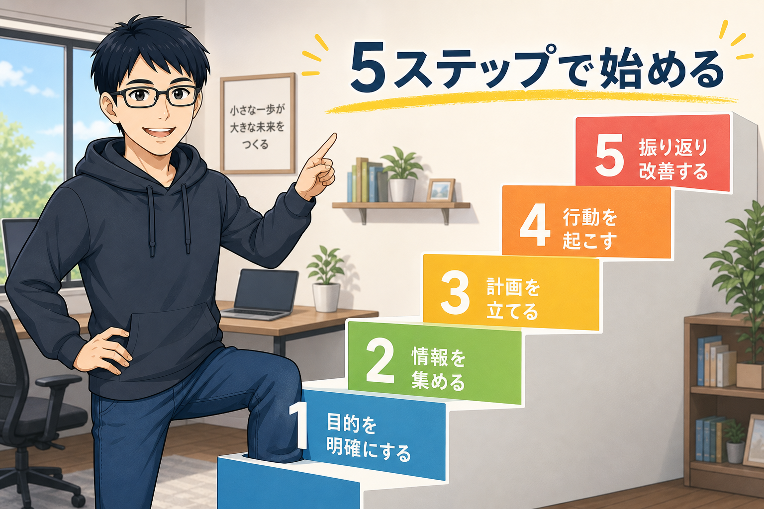 AI業務代行と秘書業務を組み合わせるハイブリッド戦略を説明するケン