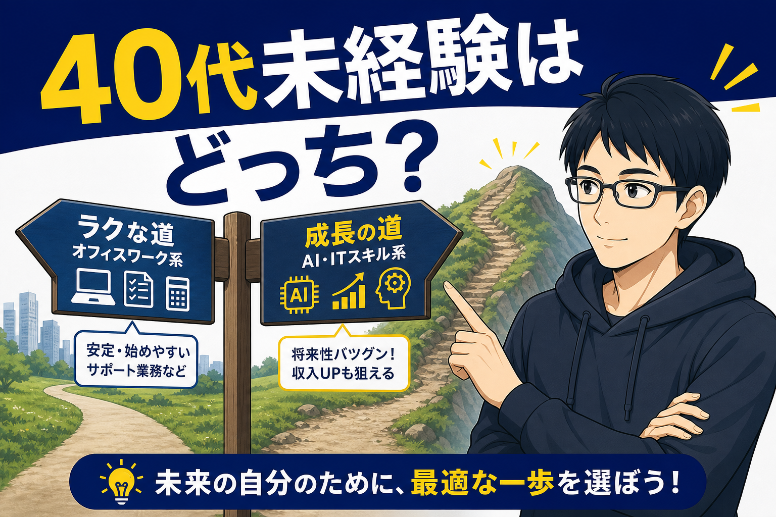 40代未経験が始めやすいのはどちらか考えるケン