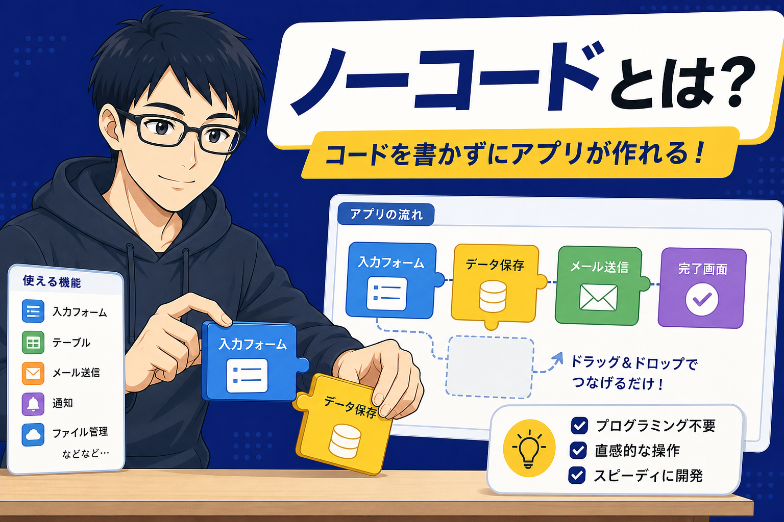 ノーコードツールとは何かを解説するケン