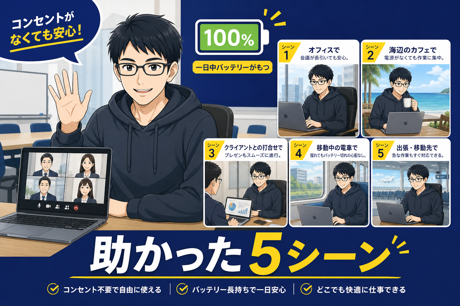 独立2年で活きたバッテリー長持ち5シーンを語るケン