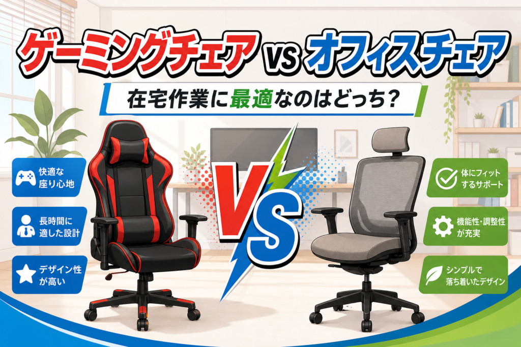 ゲーミングチェア vs オフィスチェア アイキャッチ