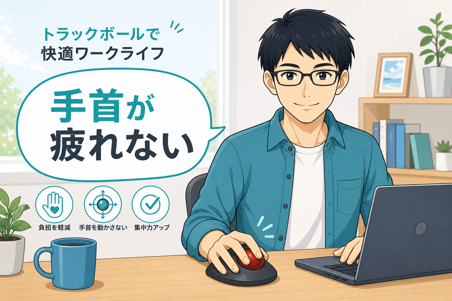トラックボールで手首がラクなケン