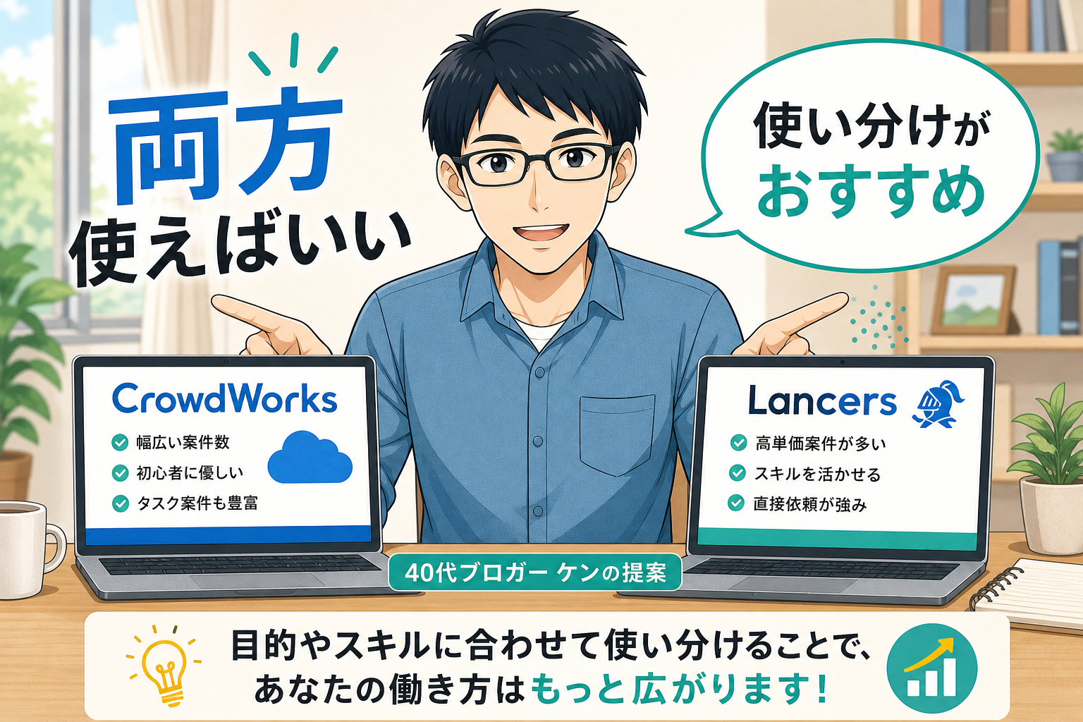 両方使い分けを提案するケン