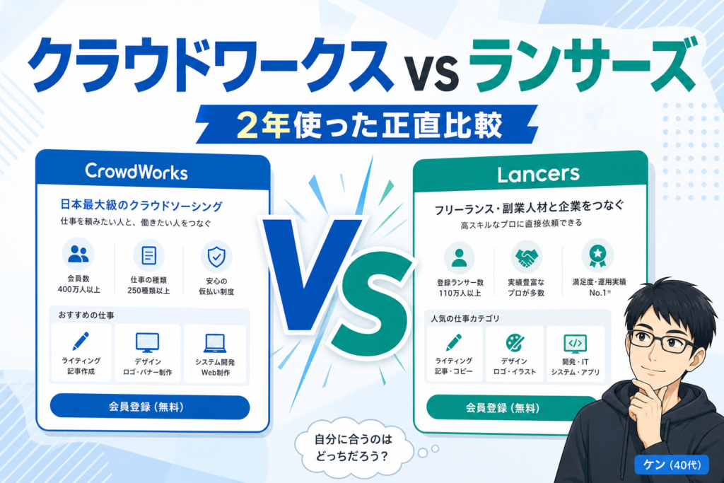 クラウドワークス vs ランサーズ アイキャッチ