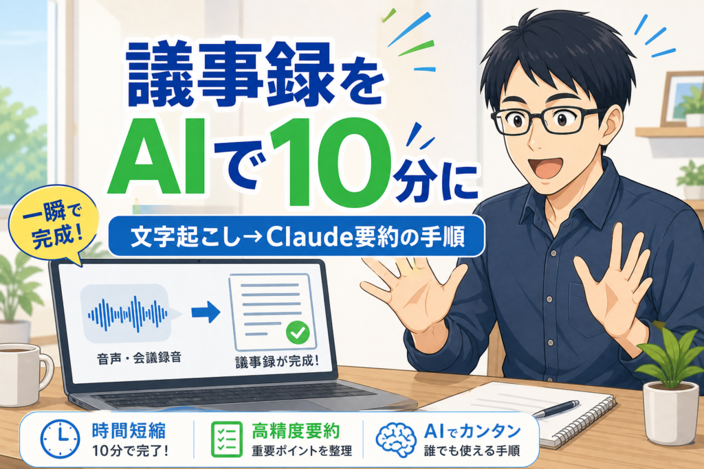 議事録をAIで10分に アイキャッチ